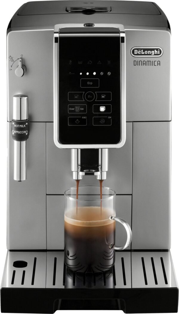 De’Longhi – Dinamica TrueBrew Over Ice Fully Automatic Coffee and Espresso Machine- Chrome and Black - Image 3