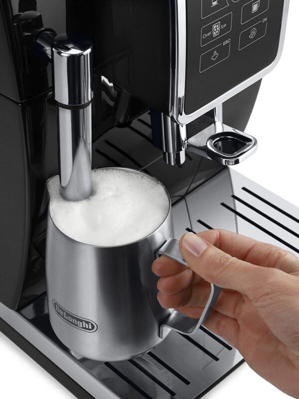De’Longhi – Dinamica Espresso Machine with 15 bars of pressure and Milk Frother – Black/Stainless - Image 3